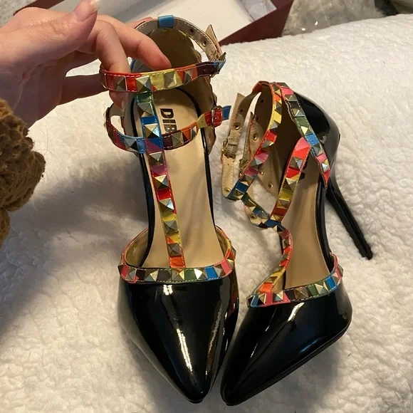 NWOT Studded Stiletto Heels - Picture 3 of 7